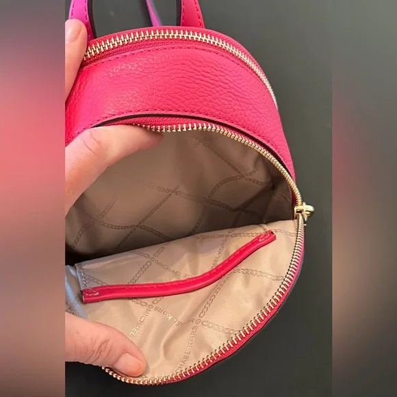Michael Kors, hot pink leather backpack with gold studded details. NWOT. - Picture 6 of 6